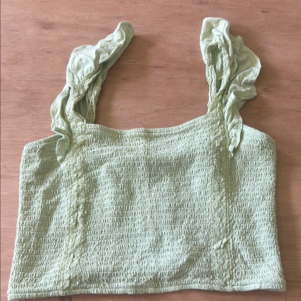 Green Smocked Women's Top